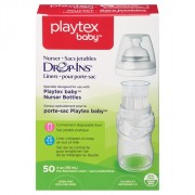 اكياس الرضاعات الشفافة 118مل 50 حبة بلايتكس Playtex Baby Drop-Ins Liners For Playtex Baby Nurser Bottles 4-6oz 50 Count